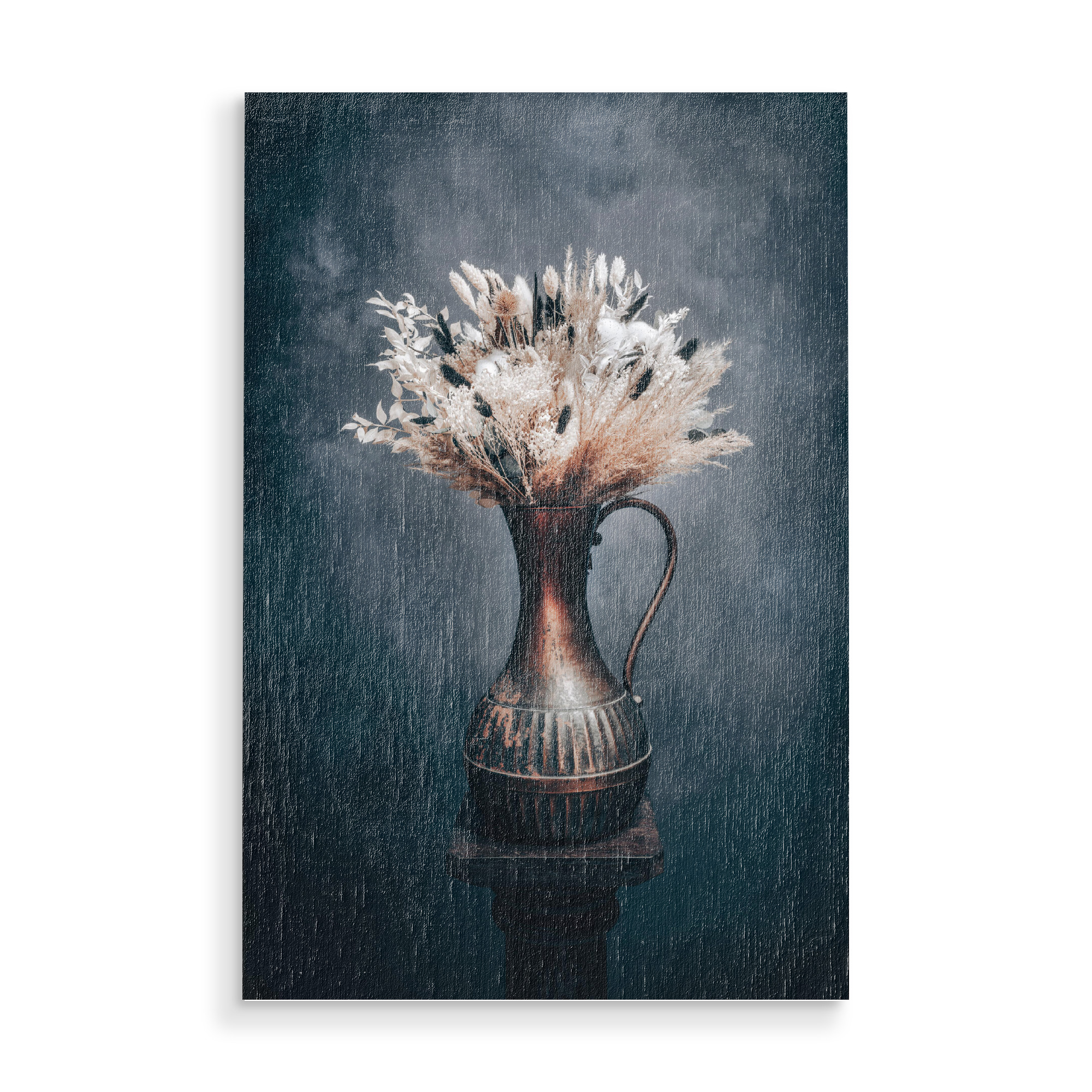 Holzbild "Trockenblumenstrauß Schwarz Weiß" artboxONE - Natur,Floral