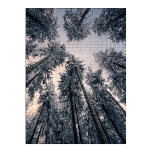 Puzzle Ravensburger "Wintergiganten" artboxONE - Natur - Wald,Bäume,Himmel,Winter,Frost,Eis,Schnee,Erzgebirge,Einsam - Bild wald