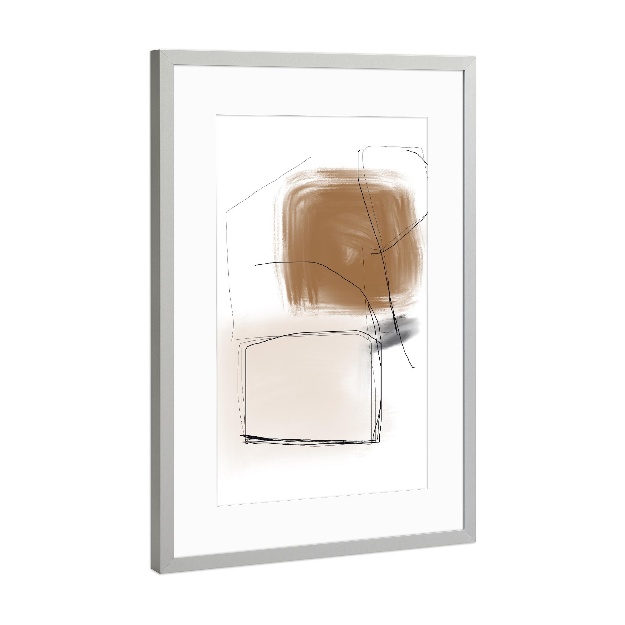 Poster mit Rahmen Silber "Heute Abend" artboxONE - Abstrakt - Abstrakt,Textur,Kunstwerk,Innenarchitektur,Wanddekoration,Wohnkultur,Dekor,Malerei