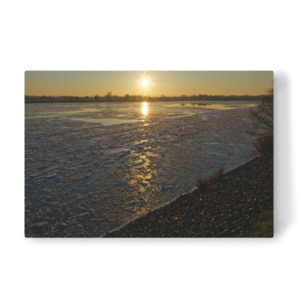 Leinwandbild "Elbe - Golden Ice" artboxONE - Natur