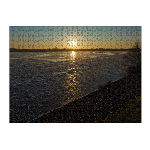 Puzzle Ravensburger "Elbe - Golden Ice" artboxONE - Natur