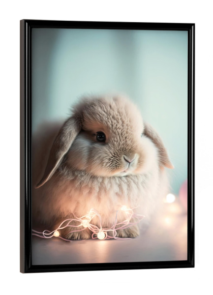 Poster mit schwarzem Rahmen "Fluffy Bunny" artboxONE - Für Kinder,Tiere,Für Mama