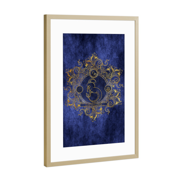 Poster mit Rahmen Gold "Tierkreis - Ozean - Steinbock" artboxONE - Natur,Floral,Abstrakt