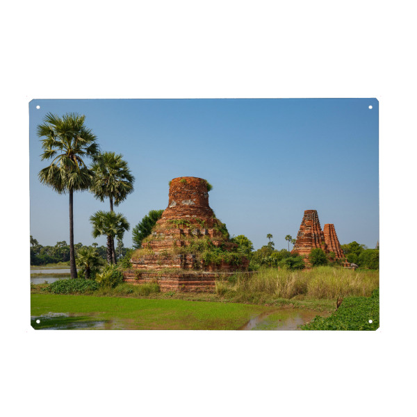Metall Poster "Tempel von Ava in Myanmar" artboxONE - Architektur