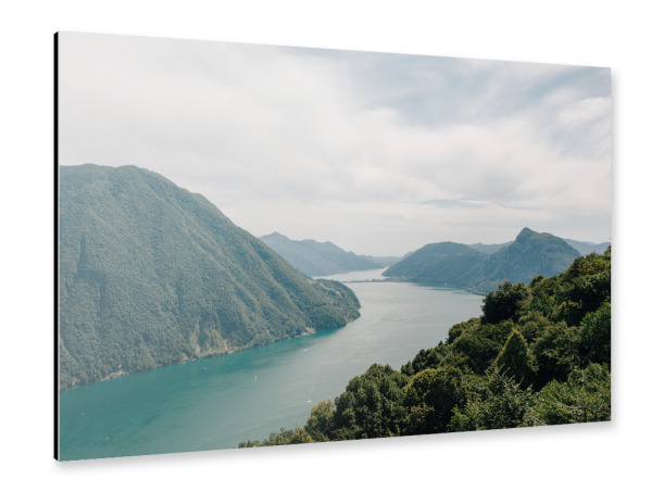 Alu-Dibond "Luganer Bergpanorama" 30x20 cm artboxONE