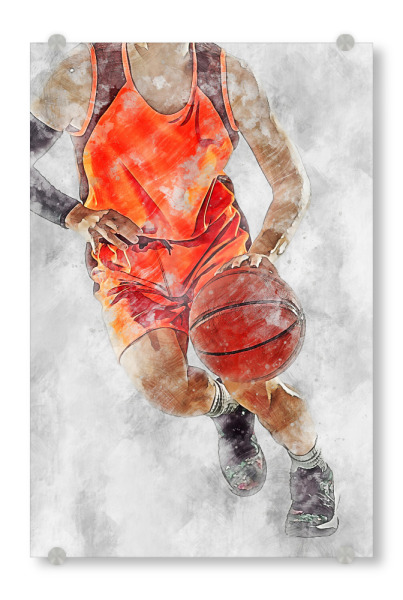 Acrylglasbild "Basketball 9 (matart)" artboxONE - Sport - Basketball,Korb,Ball,Basketballspieler,Nba,Spieler,Team,Sport