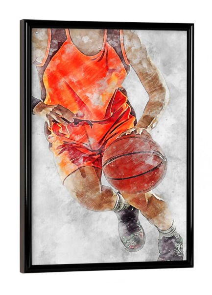 Poster mit schwarzem Rahmen "Basketball 9 (matart)" artboxONE - Sport - Basketball,Korb,Ball,Basketballspieler,Nba,Spieler,Team,Sport
