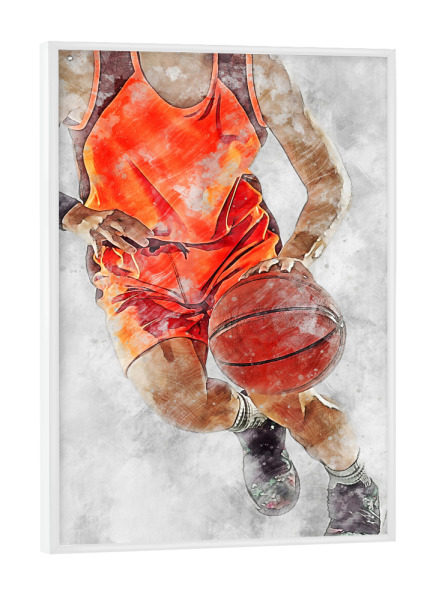 Poster mit weißem Rahmen "Basketball 9 (matart)" artboxONE - Sport - Basketball,Korb,Ball,Basketballspieler,Nba,Spieler,Team,Sport