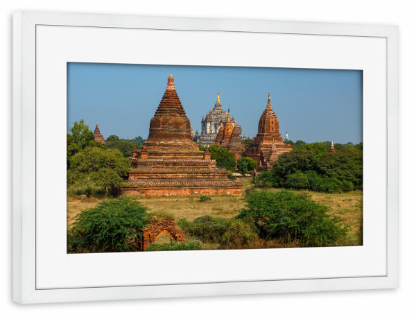 Poster mit Rahmen weiß "Die Wunder von Bagan" artboxONE - Architektur,Reise / Asien