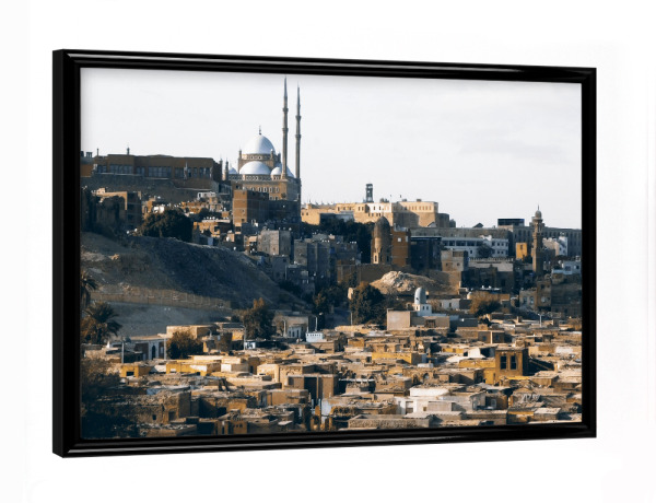 Poster mit schwarzem Rahmen "Kairo, Blaue Moschee + Totenstadt" artboxONE - Städte,Reise,Architektur,Reise / Afrika,Reise / Länder