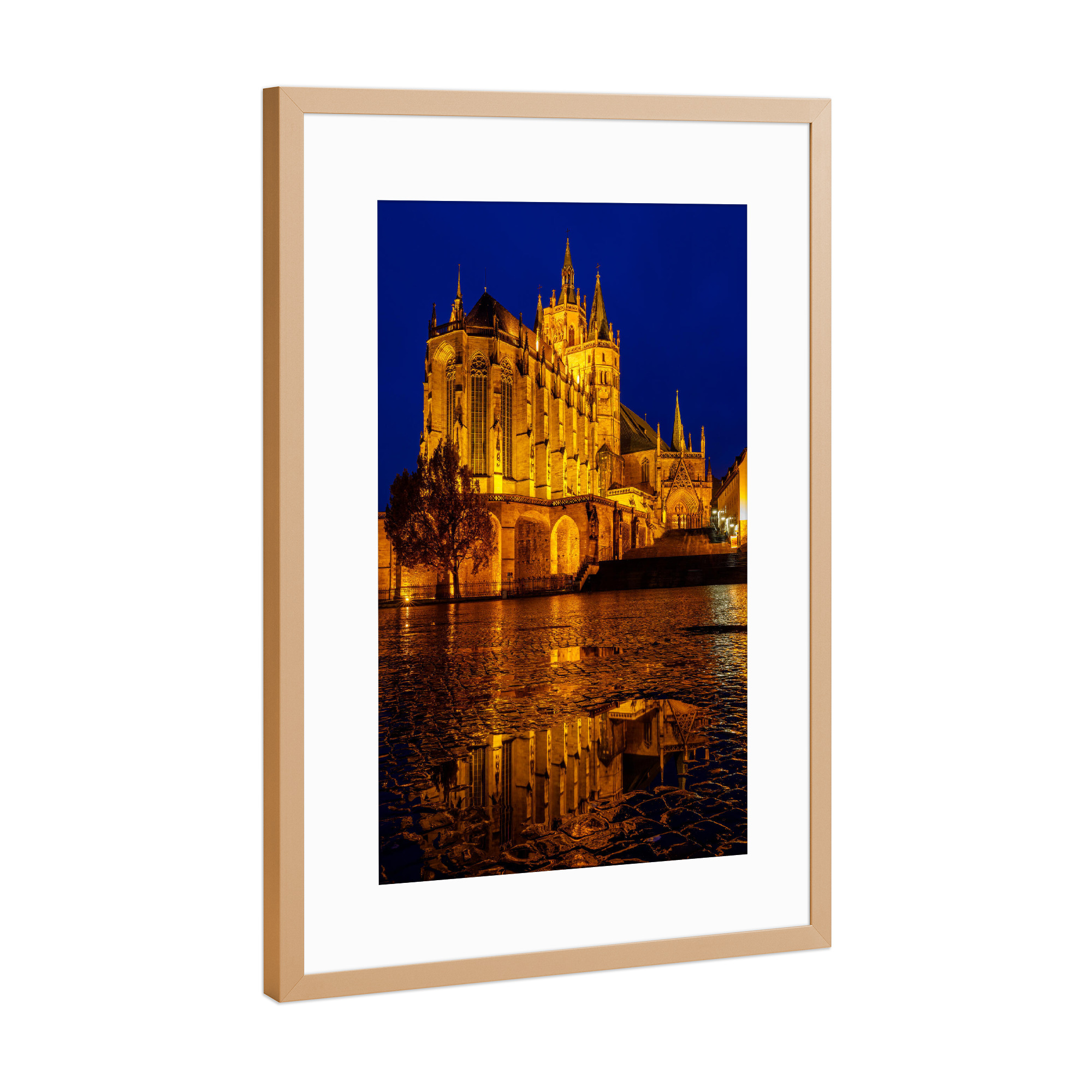 Poster mit Rahmen Kupfer "Erfurter Dom in Thüringen" artboxONE - Städte,Architektur
