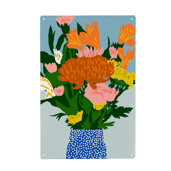 Metall Poster "Eingetopftes Glück" artboxONE - Floral