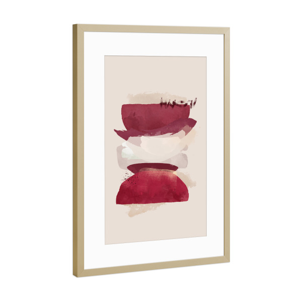 Poster mit Rahmen Gold "Abstrakt Bürste Magenta" artboxONE - Abstrakt