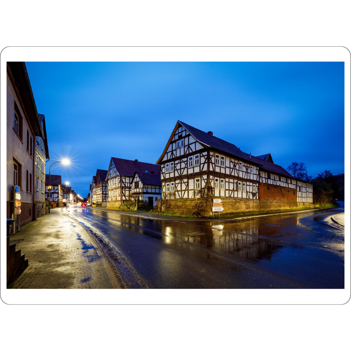 Tischset "Historisches Herleshausen" artboxONE - Architektur - Herleshausen,Hessen,Fachwerkhaus,Dorf,Nacht,Beleuchtet,Deutschland
