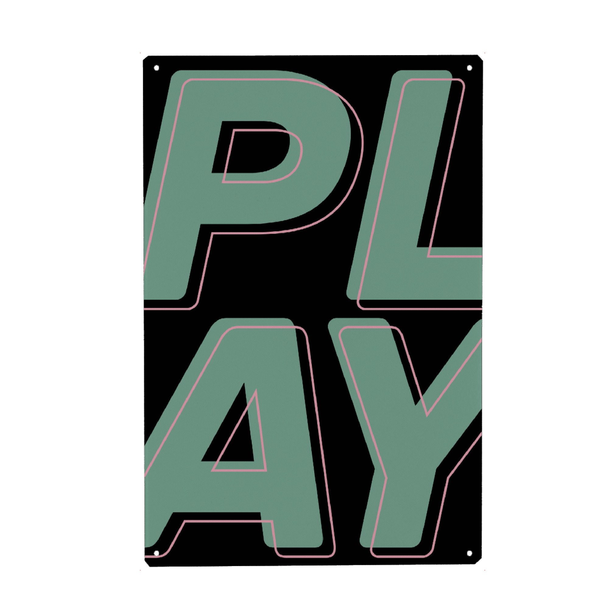 Metall Poster "Lass uns spielen" artboxONE - Typografie - Gaming,Spiel,Film,Musik,Gamer - Blechschild