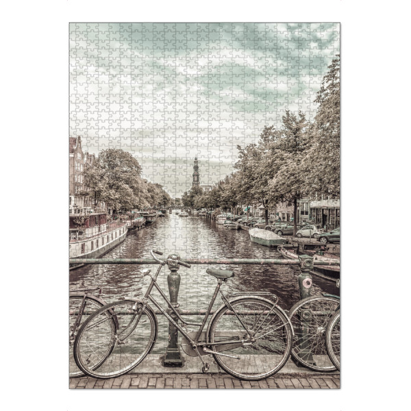 Puzzle Ravensburger "Amsterdam - urbaner Vintage-Stil" artboxONE - Architektur,Städte / Amsterdam
