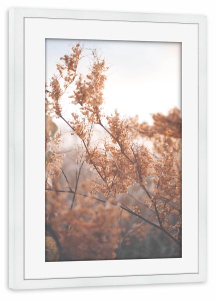 Poster mit Rahmen weiß "Kleine Pflanze im Herbst" artboxONE - Natur,Floral,Für Mama - Pflanze,Glas,Herbstblätter,Tokio