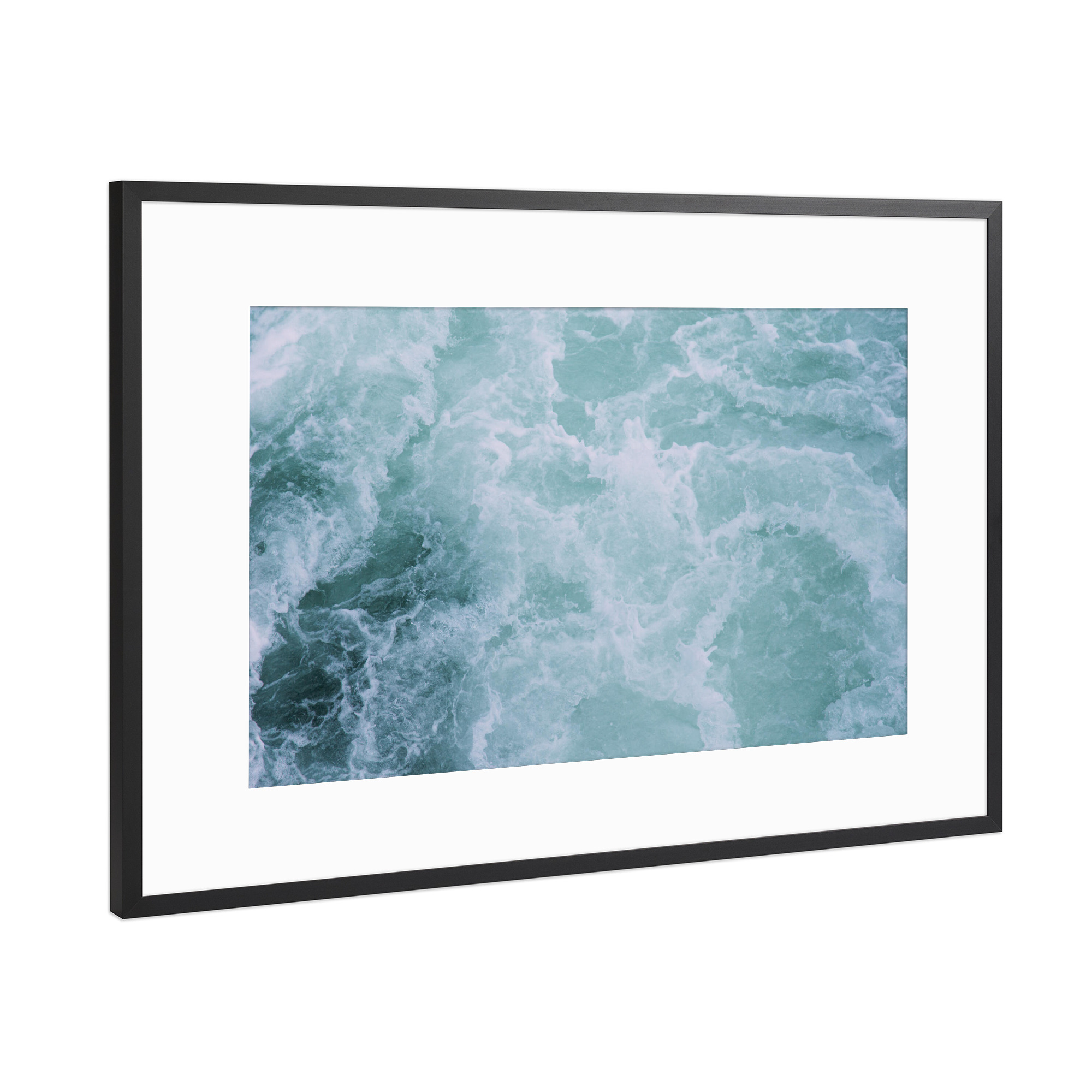 Poster mit Rahmen Schwarz (Metallic) "Wellen der Nordsee" artboxONE - Natur,Abstrakt,Unterwasser