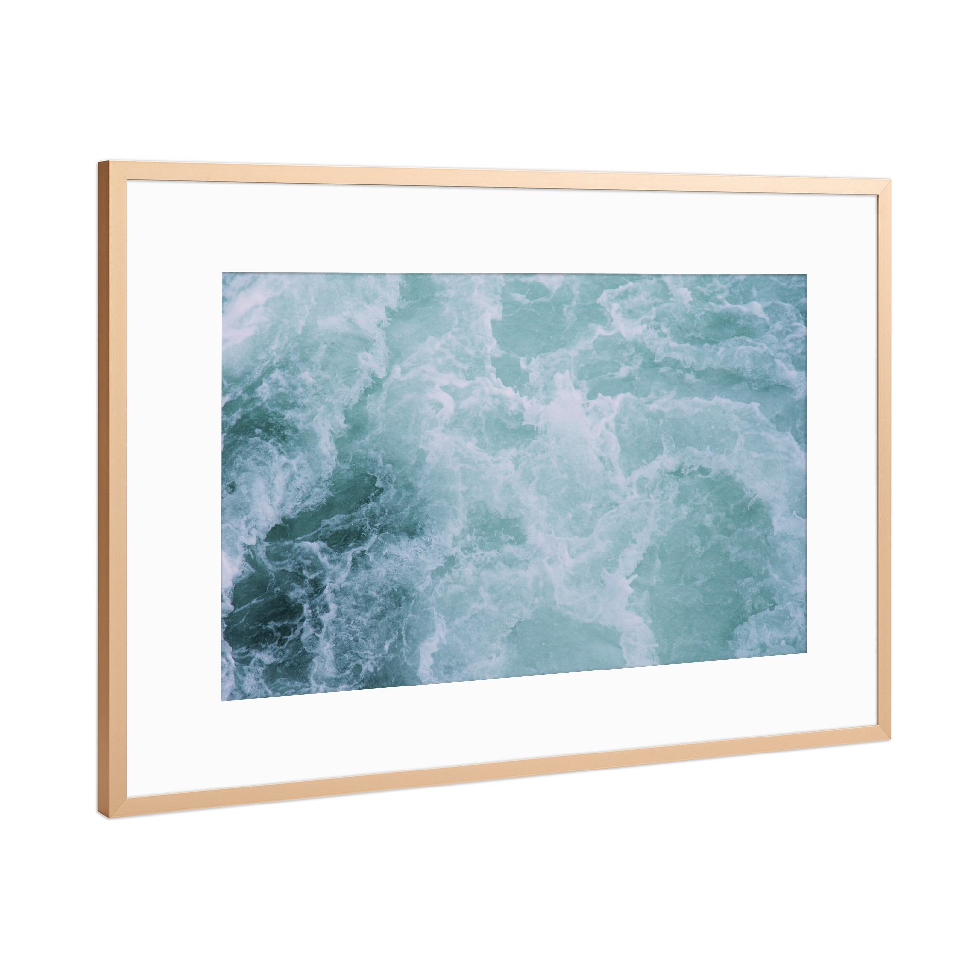 Poster mit Rahmen Kupfer "Wellen der Nordsee" artboxONE - Natur,Abstrakt,Unterwasser