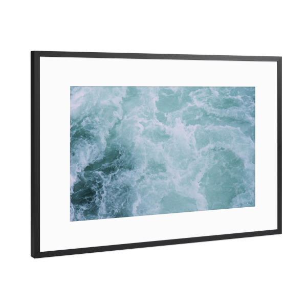Poster mit Rahmen Schwarz (Metallic) "Wellen der Nordsee" artboxONE - Natur,Abstrakt,Unterwasser