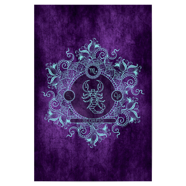 Poster 30x20 cm "Tierkreis - Traube - Skorpion" artboxONE - Natur,Floral,Abstrakt