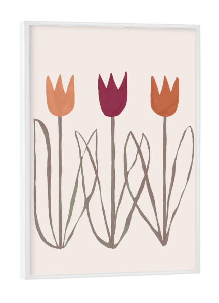 Poster mit weißem Rahmen "Abstrakte bunte Tulpe" artboxONE - Natur,Abstrakt
