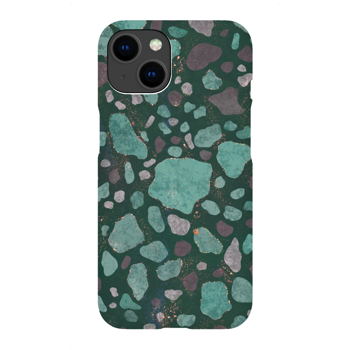 "Terrazzo Green Symphony"für iPhone - Premium-Case Handyhülle artboxONE