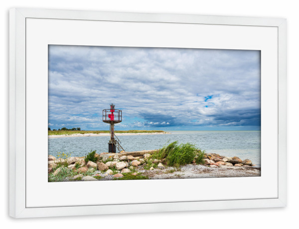 Poster mit Rahmen weiß "Seezeichen am Meer" artboxONE - Natur,Reise,Architektur,Reise / Strand und Meer