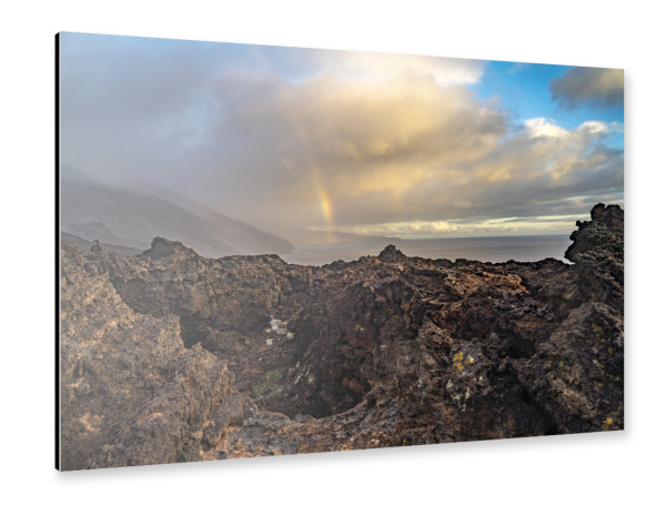 Alu-Dibond "Regenbogen Punta de la Orchilla" 30x20 cm artboxONE