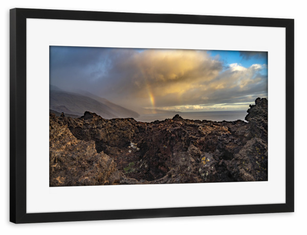 Poster mit Rahmen schwarz "Regenbogen Punta de la Orchilla" artboxONE - Natur,Reise
