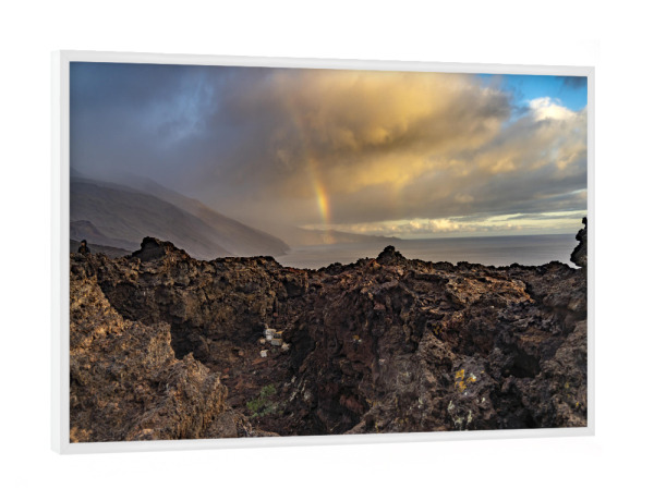 Poster mit weißem Rahmen "Regenbogen Punta de la Orchilla" artboxONE - Natur,Reise