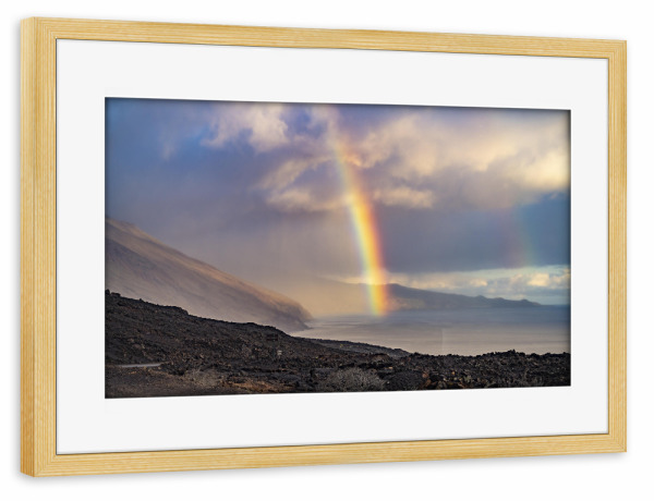 Poster mit Rahmen kiefer "Regenbogen El Hierro" artboxONE - Reise - Punta de la orchilla,El hierro,Kanarische inseln,Spanien,Regenbogen