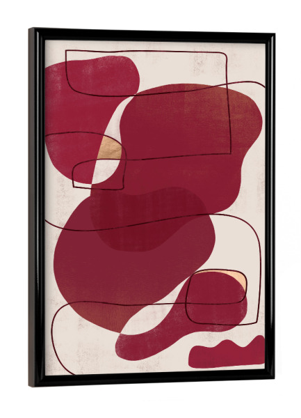 Poster mit schwarzem Rahmen "Abstrakt Geometrisch Magenta B" artboxONE - Abstrakt