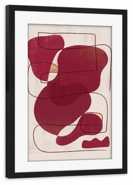 Poster mit Rahmen schwarz "Abstrakt Geometrisch Magenta B" artboxONE - Abstrakt