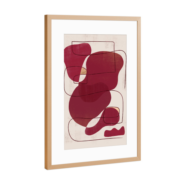 Poster mit Rahmen Kupfer "Abstrakt Geometrisch Magenta B" artboxONE - Abstrakt