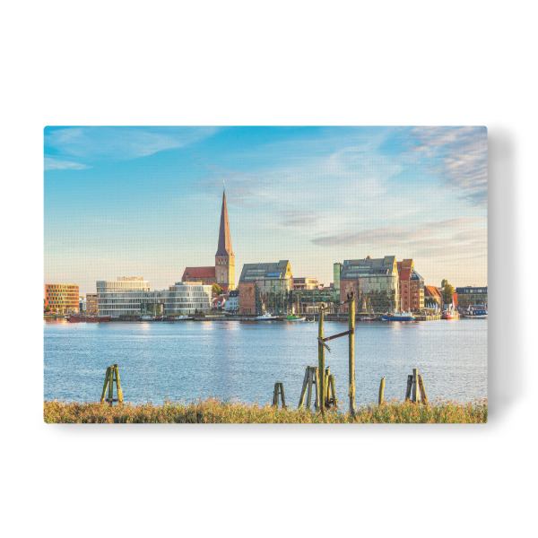 Leinwandbild "Schilf, Dalben, Warnow, Rostock" artboxONE - Natur,Reise,Architektur,Städte / Weitere