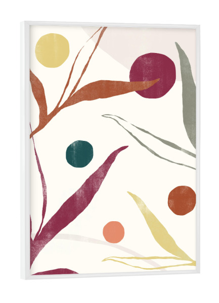 Poster mit weißem Rahmen "Abstrakte Kirsche Colorful B" artboxONE - Abstrakt