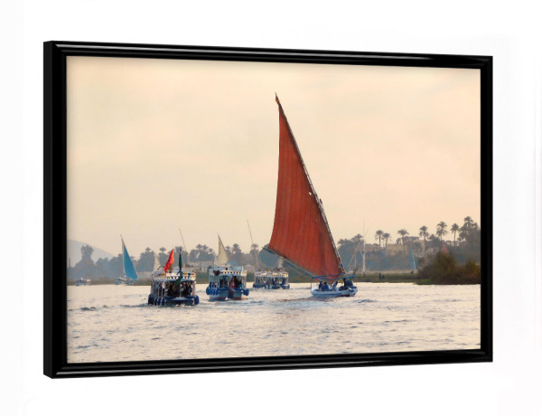 Poster mit schwarzem Rahmen "Segler auf dem Nil" artboxONE - Reise,Reise / Afrika,Reise / Länder