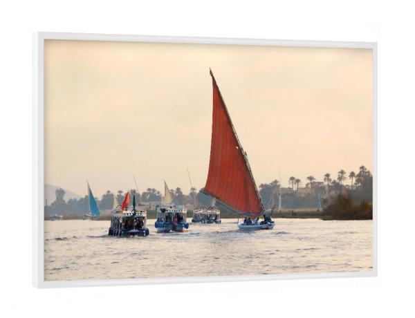 Poster mit weißem Rahmen "Segler auf dem Nil" artboxONE - Reise,Reise / Afrika,Reise / Länder