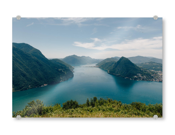 Acrylglasbild "Bergpanorama Luganer See" artboxONE - Natur,Reise