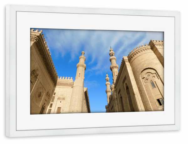 Poster mit Rahmen weiß "Moschee, Kairo" artboxONE - Reise,Architektur,Reise / Afrika,Reise / Länder