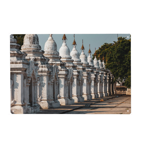 Holzbild "Stupas von Mandalay" artboxONE - Architektur - Myanmar,Burma,Mandalay,Buddhismus,Palast,Tempel,Pagode,Stupa,Kloster