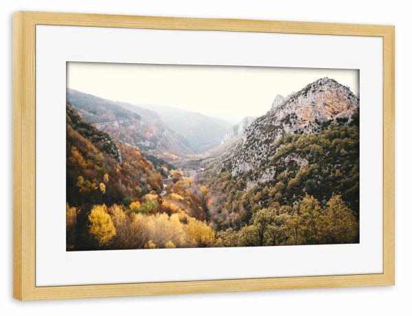 Poster mit Rahmen kiefer "Herbst in Nordspanien" artboxONE - Natur,Reise,Reise / Länder - Herbst,Spanien,Berge,Färben,Herbstfarben,Moody