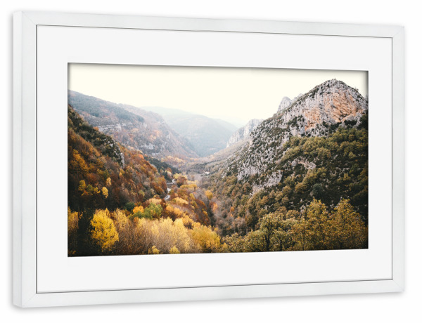Poster mit Rahmen weiß "Herbst in Nordspanien" artboxONE - Natur,Reise,Reise / Länder - Herbst,Spanien,Berge,Färben,Herbstfarben,Moody