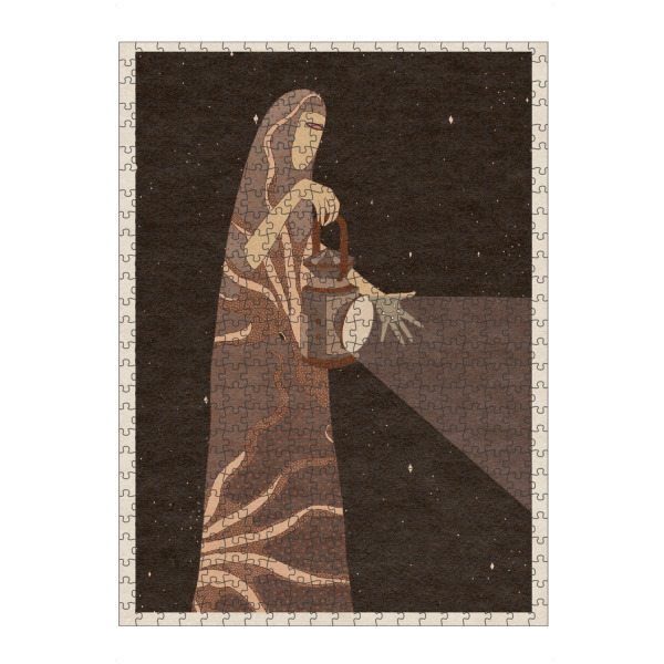 Puzzle Ravensburger "Pink Priest - Hidden Star" artboxONE - Menschen,Galaxy - Surrealismus,Licht,Lampe,Himmel,Nacht - Bild surrealismus