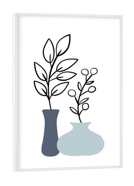 Poster mit weißem Rahmen "Wildblumen Blätter" artboxONE - Natur,Floral,Abstrakt