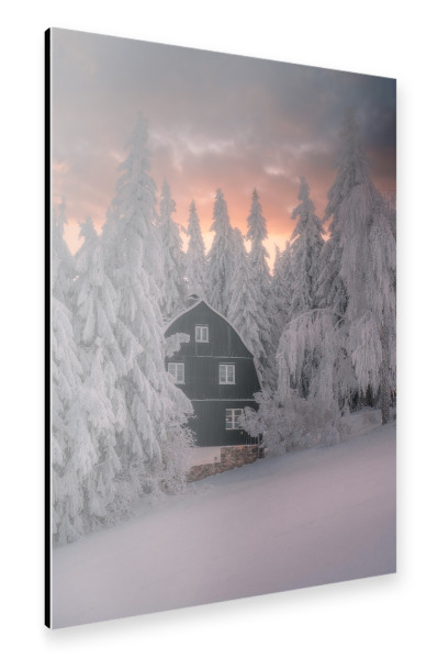 Alu-Dibond "Winter im Osterzgebirge" 30x20 cm artboxONE