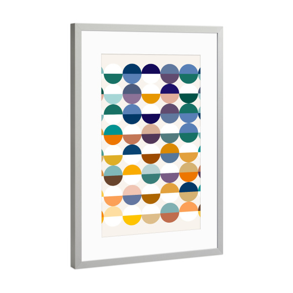 Poster mit Rahmen Silber "Moderne Retro geometrik" artboxONE - Abstrakt,Geometrie