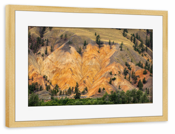 Poster mit Rahmen kiefer "Die Painted Hills bei Clinton" artboxONE - Natur