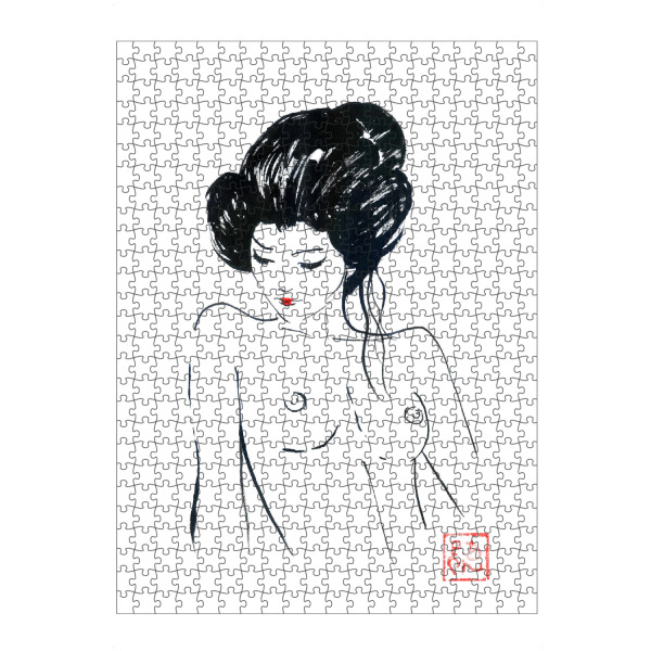 artboxONE Puzzle "Nackte Geisha" artboxONE - Schwarzweiß,Reise / Asien - Nackt,Geisha,Sumie,Japan - Bild nackt